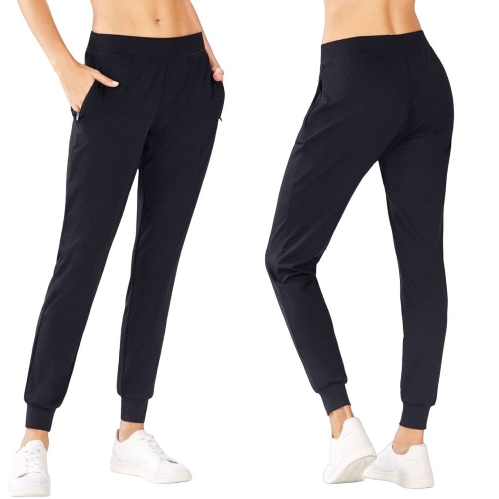 Fabletics XXS Venetia Jogger Black Athleisure Elastic Waist Active Pants Pockets - Picture 6 of 10